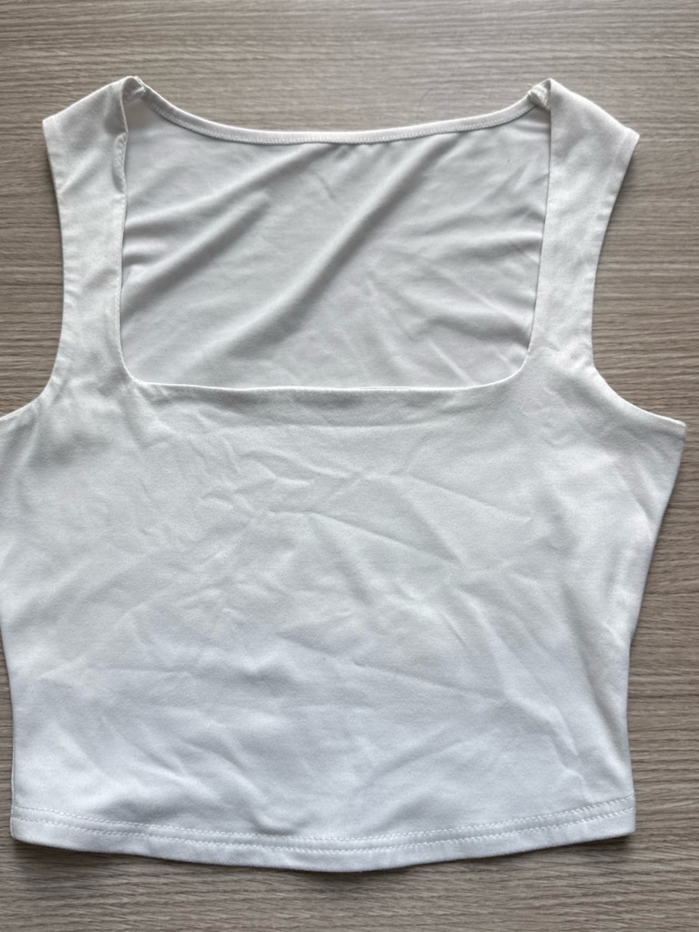 Women's White Square Neck Tank Top